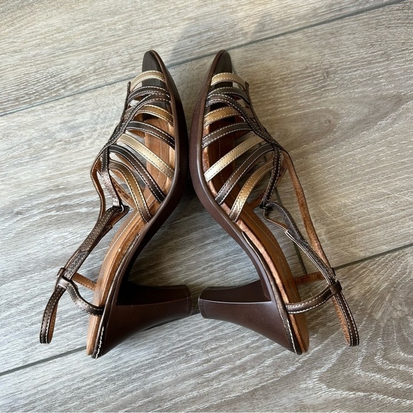 Clarks Metallic Brown  Leather Strappy Sandals - Picture 10 of 14